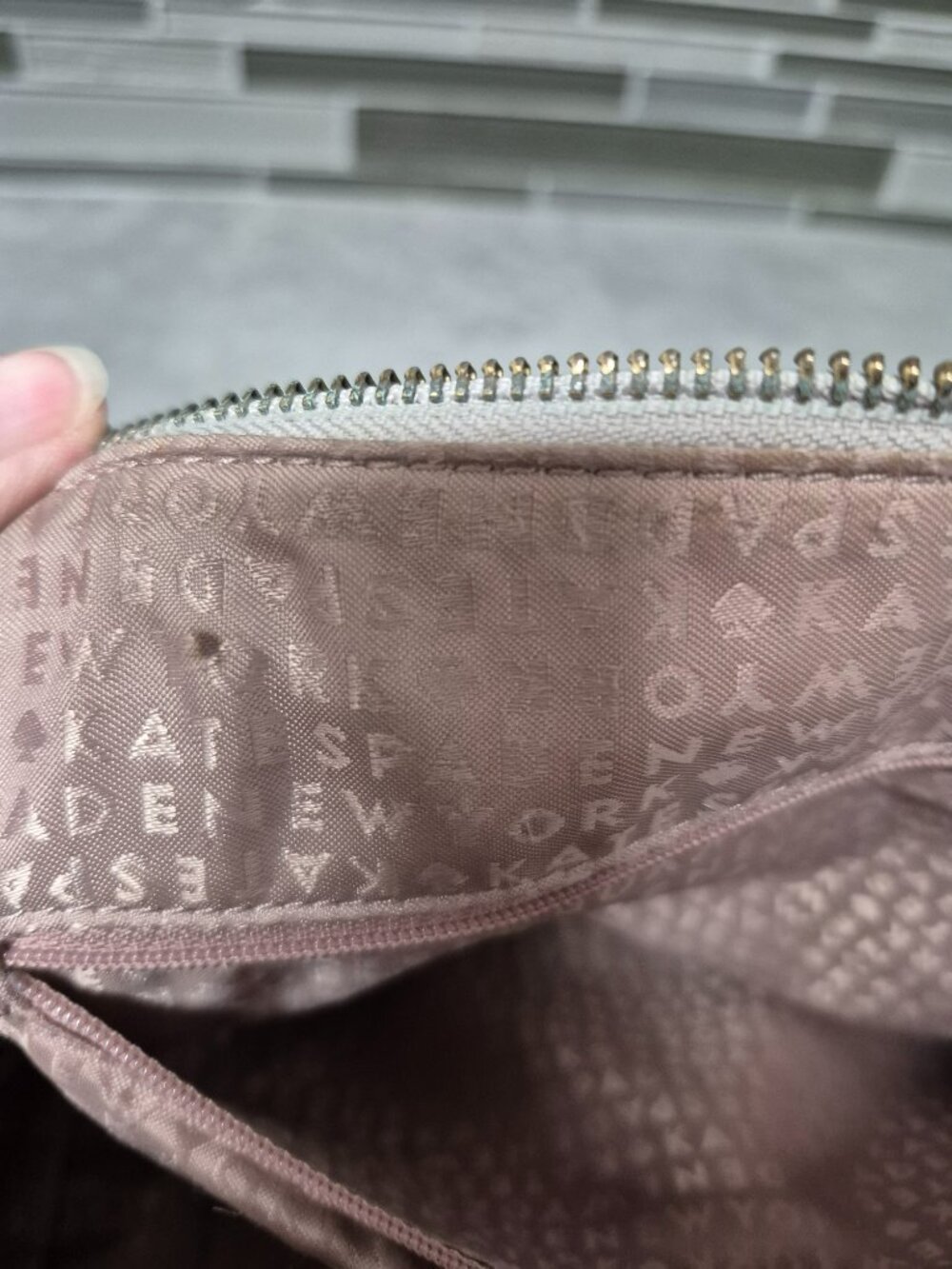 Kate Spade Beige Leather Handbag Purse Crossbody - Picture 12 of 16